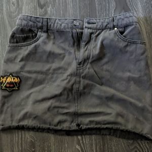 Def Leppard denim skirt